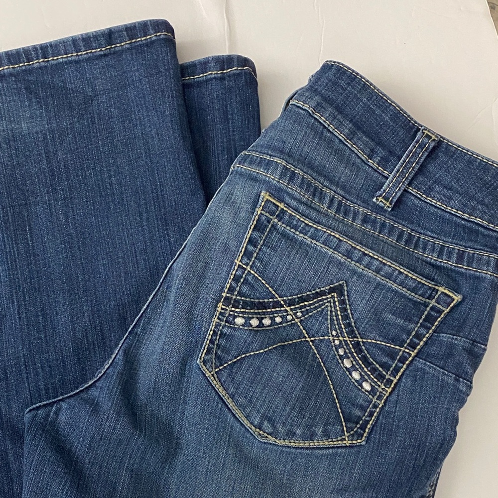 Ariat Real Riding 34L Boot Cut Spitfire WMS Denim  Jeans in Classic Blue $98 - Picture 4 of 17